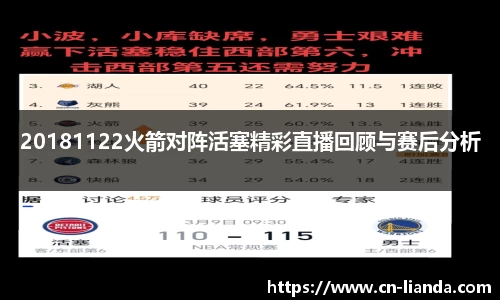 20181122火箭对阵活塞精彩直播回顾与赛后分析